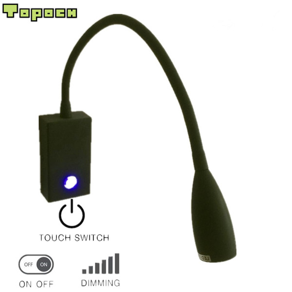 Topoch Interior Wall Light Matte Black with Touch ON/OFF/Dimmer Switch 3W CREE LED Bright Healthy Light for Houses RVs Boats