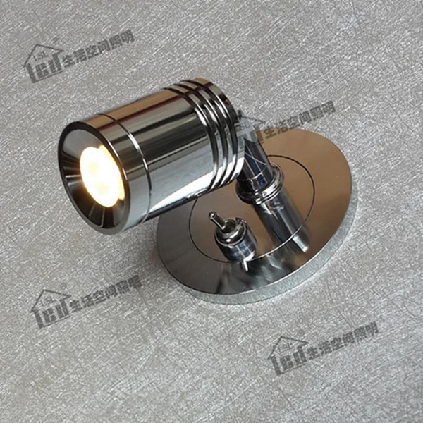 Topoch Recessed Sconce Lights 3 Watts LED with on-off Switch Rotation Tilt Head Chrome Finish for Hotel Residential Motorhome Yacht