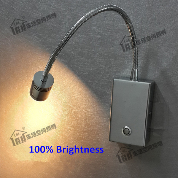 Topoch Dimming LED Lights Chrome finish 15 to 100 percents Brightness Changing for Bedroom RV Boat 3W CREE LED 200lm Bright Healthy