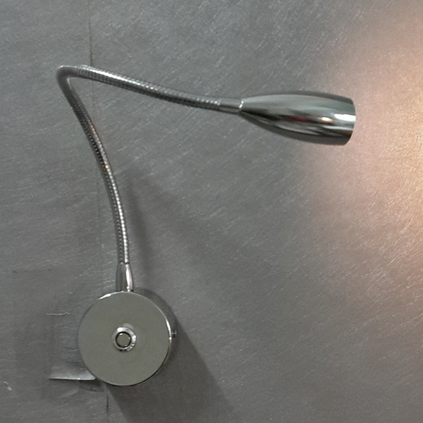 Topoch Dimmable Night Light DC12V Touch Dimming Brightness 15%-100% 3W Flexible Tube 360mm Aluminium Housing Chrome Finish 3 Years Warranty