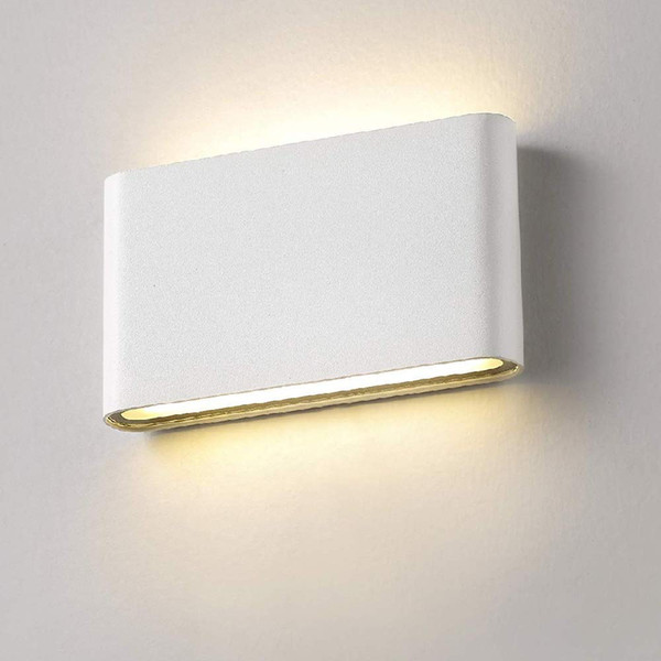 6W LED outdoor wall light, interior light, IP65 waterproof aluminum alloy COB wall lamp, suitable for walking garden warm white