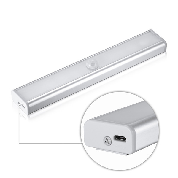 Rechargeable PIR Motion Sensor LED Night Light Lamp For Hallway Pathway Staircase Magnetic Strip Wall Lighting LEG_73R