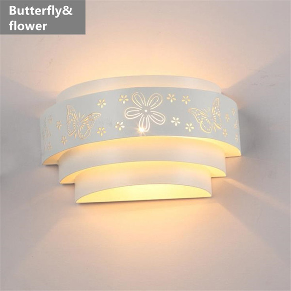 5W Butterfly flower LED wall light up down e27 porch lamp arts 110v 220v refraction mood hotel