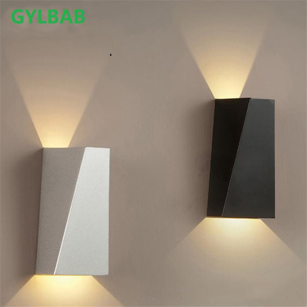 6W LED aluminium wash wall light night rail project Square shot angle bedroom wall lamp arts hotel 110v 220v COB mood