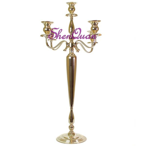 5 Arm Gold Candelabra with Crystal Votives and Dangles,beautiful crystal wedding centerpiece 5 arms candelabra,5 arm silver candelabra