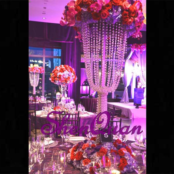 new product plastic bead walkway wedding pillar flower stand lighting for aisle decoration,wedding decoration pillar in church