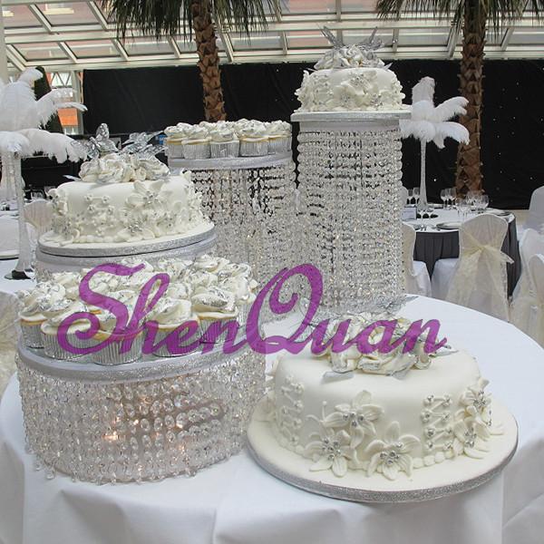 New Product Sparkle Crystal Wedding Cake Stand Wholesale,Elegance Arylic Crystal Rectangle Cake Stand for Wedding Cakes