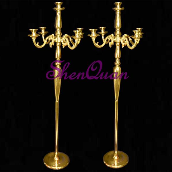 Tall Gold Plated Silver Decorative Floor Metal Candelabras For Weddings Party Decor,Candlestick holder stand,gold candle holder