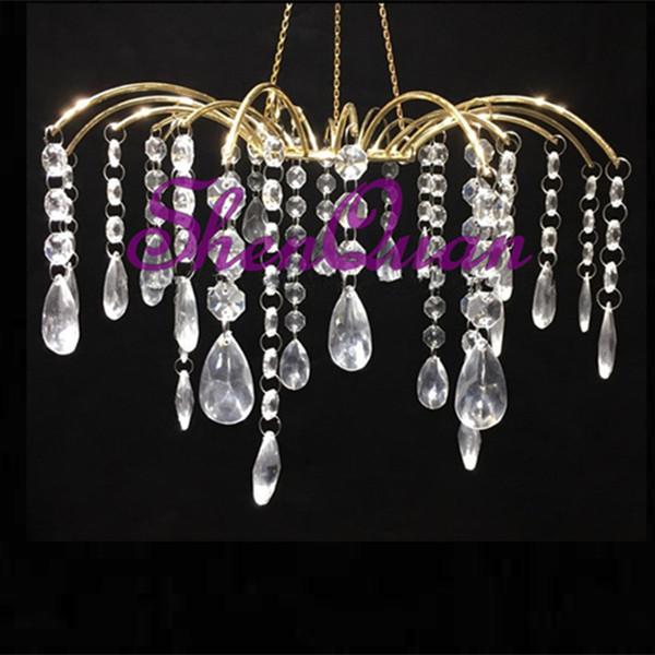 Iridescent acrylic crystal table chandelier hanging chandelier for weddings aisle décor,/hanging chandeliger centerpiece sell by china