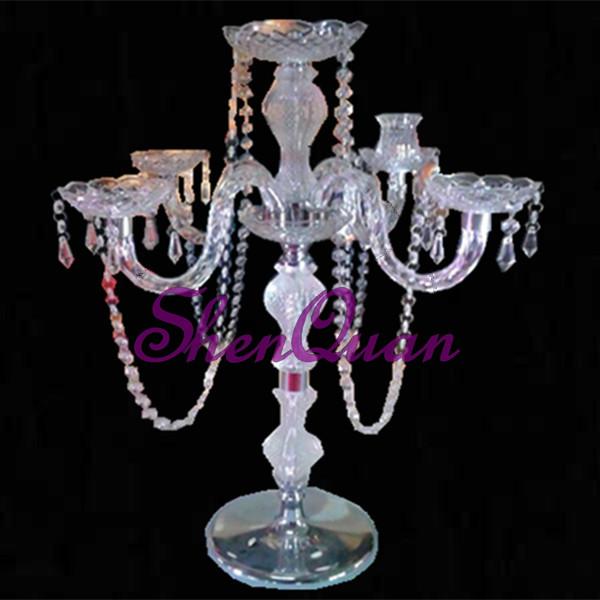 wholesale crackle glass candlestick and wedding cente rpiece,clear crystal hanging candle stand wholesale candle centerpiece