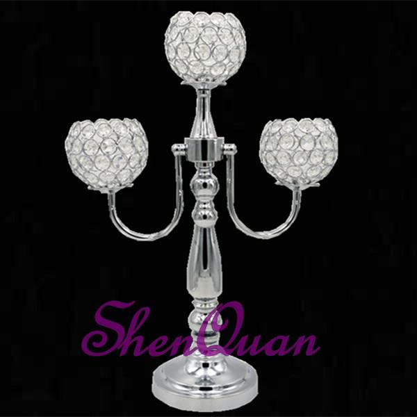 wholesale metal and glass candle holder for table top wedding decoration,crystal gold candelabra wedding event decoration