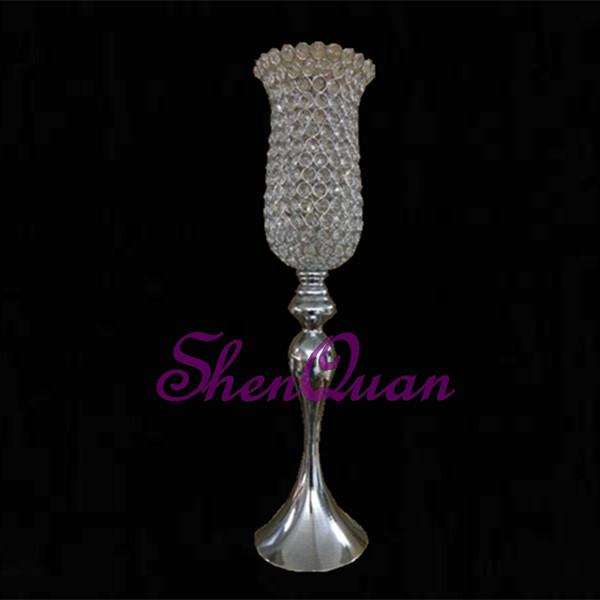 20pcs/lot,free shiping promotion crystal bead candle holder glass candlestick holder for bar and pub decoration