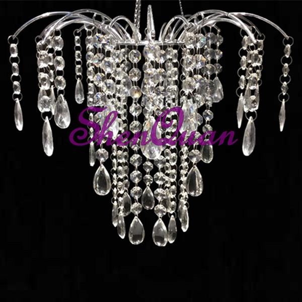 Hot selling acrylic hanging centerpiece chandelier for dining room,wholesale cheap European silver hanging wedding decorations chandelier