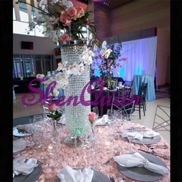 newly bright table top colored glass flower chandelier for home décor,decorated crystal pillars for weddings