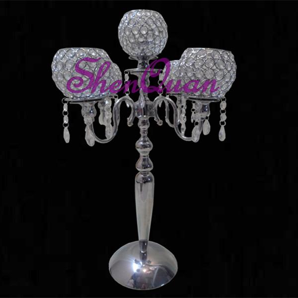 bling crystal candlestick metal candle stand with hanging crystals,wedding crystal candle holder with hanging crystal