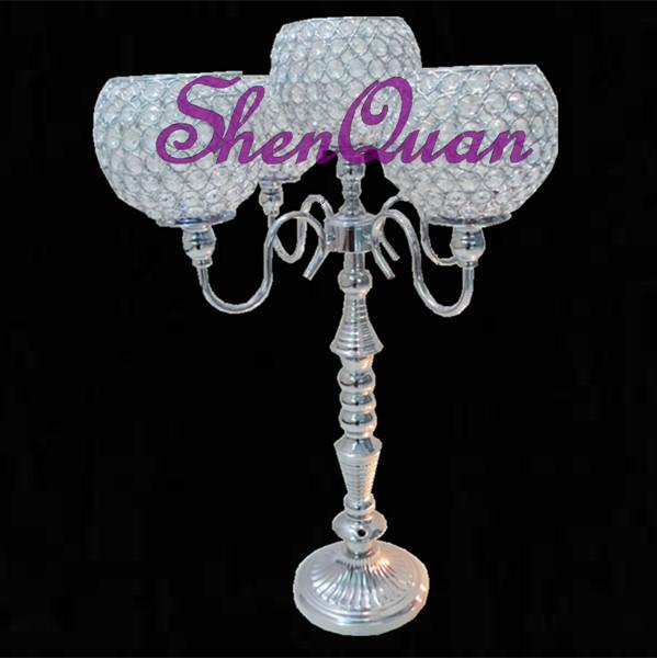 high quality crystal modern crystal candle lotus crystal candle holders,hurricane candle stand decorative with glass