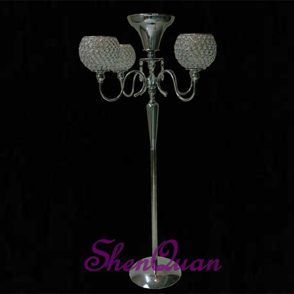 unique glass table top chandelier centerpiece for marriage celebrate decorate,wholesale metal glass candlestick centerpieces wedding