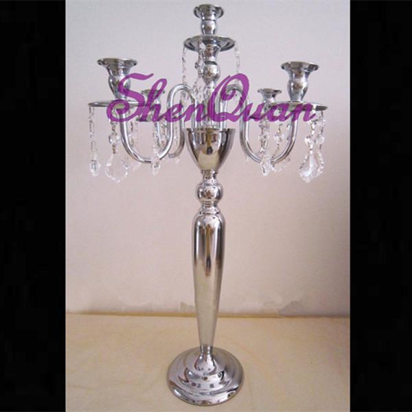 5 arms crystal candelabra/candle holder for wedding table decoration,cheap crystal candlestick made in china