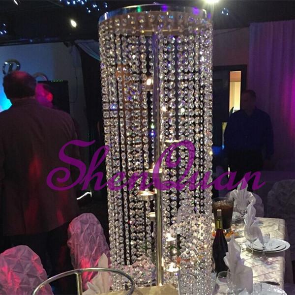 10pcs/lot,silver wedding centerpieces with crystal beads,decorative wedding reception table decoration,candle holder centerpiece