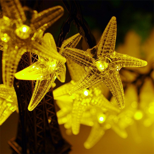 Solarstars Solar Powered 30 LED Starfish Solar String Lights Outdoor Gardens Homes Wedding Christmas Party Decoration Waterproof lamp