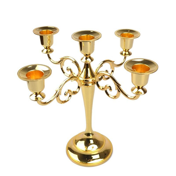 Metal Candle Holders 5-arms/3-arms Candle Stand Wedding Decoration Candelabra Centerpiece Candlestick Decor Crafts Silver/Gold