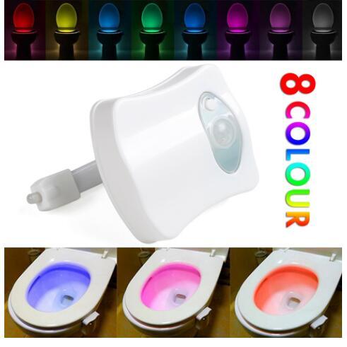 8-Colors Motion Sensor Toilet Night light Home Toilet Bathroom Human Body Auto Motion Activated Sensor Seat Night Lamp