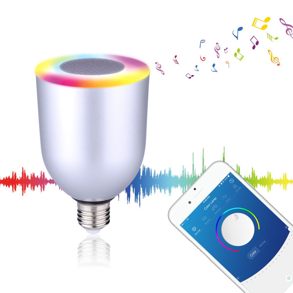 Bluetooth Speaker E27 LED Bulb Colorful Lamp for IOS Android Smart Phone PC Music Player lamp Colors Adjustable Wireless by DHL