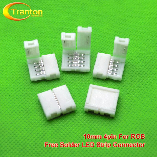 5pcs/lot, 4pin LED Strip connectors 10mm PCB board wire connection for 5050 RGB color strip