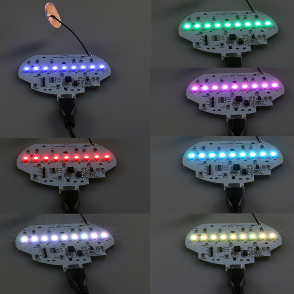 LED PCBA with Touch Control 7 RGB Lights USB Powered Micro USB Port Touch Pad Switch 9pcs SMD LEDs DIY LED Gadgets