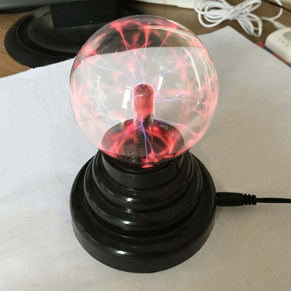 USB Charge Magic Black Base Glass Plasma Ball Sphere Lightning Party Lamp Light 3 Inch Magic Plasma Ball Retro Light for Child Gift