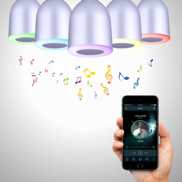 Colors Adjustable Wireless Bluetooth Speaker E27 LED Bulb Colorful Lamp for IOS Android Smart Phone IMAC/PC Music Player lamp