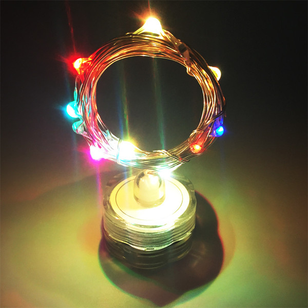 LED Christmas Decoration Light Aquarium Decoration Rotary Candle Diving Copper Wire Light CR2032 Battery Waterproof IP68 Colorful