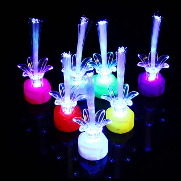 1 PCS Beautiful Romantic Color Changing LED Fiber Optic Night Light Lamp Battery Powered Small Light Christmas Party Home Decor