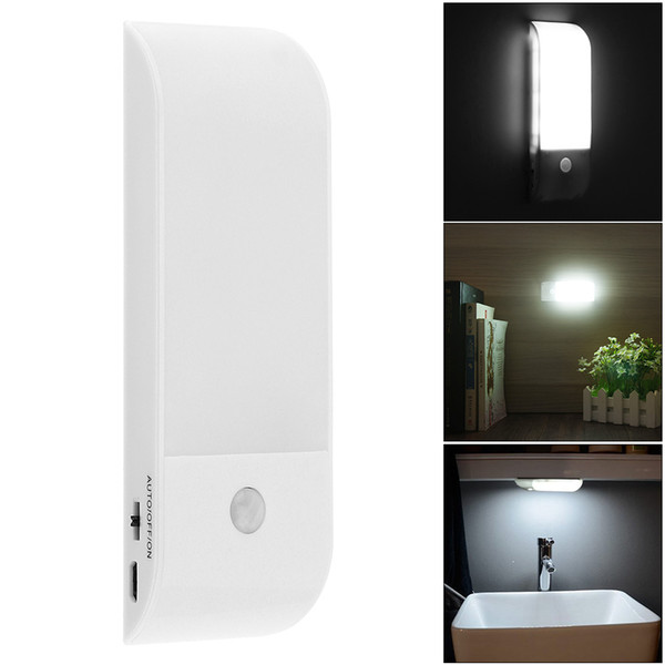 Bright 12 LED Rechargeable PIR Motion Sensor Cabinet Wardrobe Wall Lamp Night Light with USB Charging for Closet / Wardrobe LEG_763