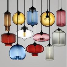 Modern Art glass chandelier Ceiling Lamp Pendant Lights Glass Lampshade Loft Pendant Lamps E27 85V-265V Lighting Fixture