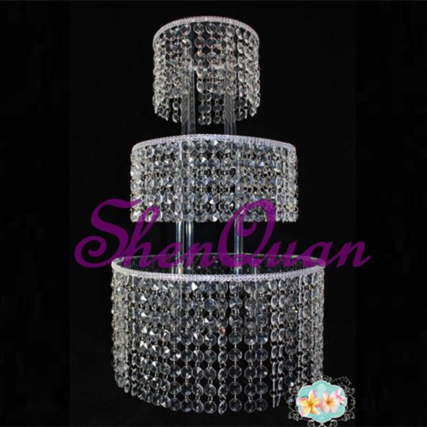 Wedding Decoration 3 Tiers Hanging Crystals Cake Stand,Luxury Wedding Cake Stand/hanging Crystal Flower Stand sell by small order