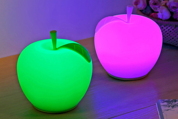 New Cute Apple Soft Silicone Lamp USB Charge LED 7 Color Festival Decorative Sleep Night Light Children Gift Apple Lights