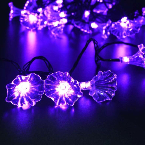 Solarstars Solar Powered String Light 30 LED Morning Glory Flower Blossom Solar Lights Outdoor Garden Home Party Holiday Decoration light