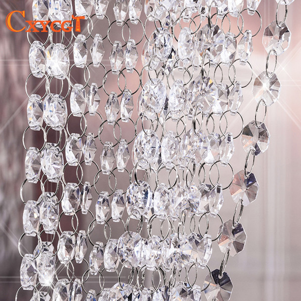 5m 14mm Garland Diamond K9 Crystal Octagonal Beads Bead Pendant Lighting for Pendant DIY Home Decoration