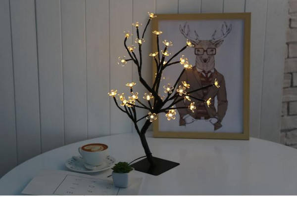 Hot style led cherry tree light interior decoration decorative light small night light 45cm PVC material