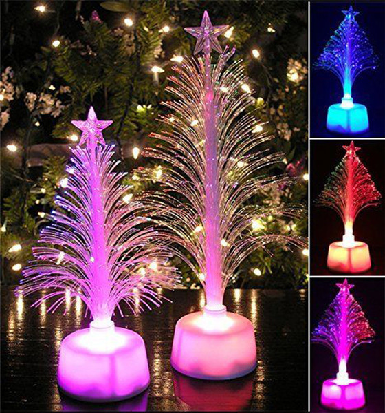 Merry LED Color Changing Mini Christmas Xmas Tree Home Table Party Decor Charm Small Night Light 12*7cm Sep#2