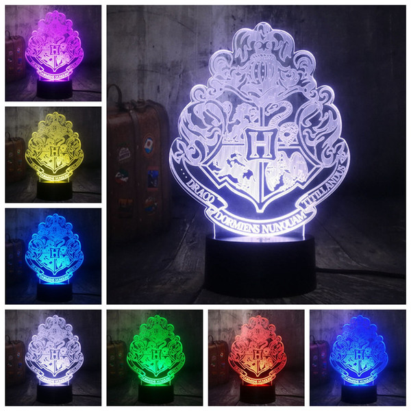 Touch remote controll LED Night Light Harry Potter 3D Illusion Draco dormiens nunquam night lamp table bedside Hogwarts School Witchcraft Wi