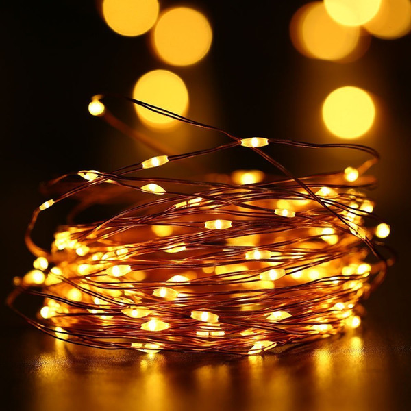 Solarstars Solar String Lights 100LED 33ft Copper Wire Lights Waterproof Wire Rope Light for Outdoor Landscape Christmas Party Wedding