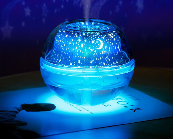 New crystal projector seven color night lamp humidifier home office mini air purification humidifier factory direct sale