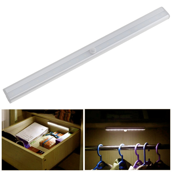 20 Bright LED USB Rechargeable Long Aluminum Cabinet Night Lighting with IR Infrared Motion Detector Sensor for Closet LEG_75G