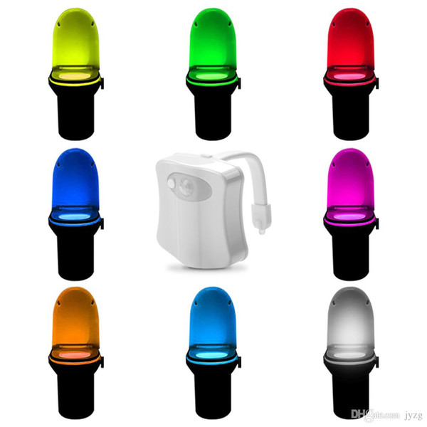 Toilet Night light LED Lamp Smart Bathroom Human Motion Activated PIR 8 Colours Automatic RGB Backlight for Toilet Bowl Lights