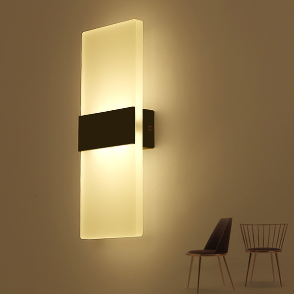 Living room, foyer, bedside corridor bedroom, bathroom, modern wall lamp, square acrylic LED wall lamp110v220v