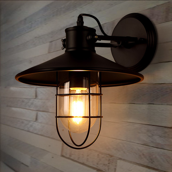 Retro Creative retro industrial wall lamp porch balcony bedroom bedside corridor stair pub cafe wall lamp LED sconce bar fashion Aisle Lamp