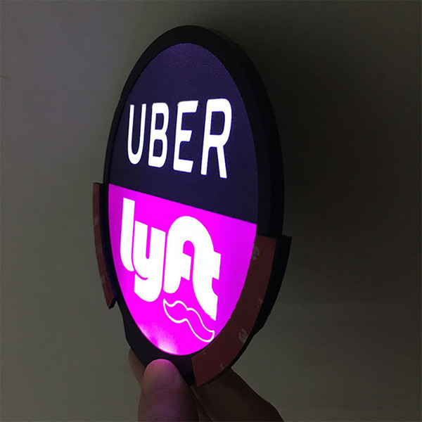 new good Uber & Lyft Led Light Sign Bright Glowing Car Logo Wireless UBER LYFT Signs NEW