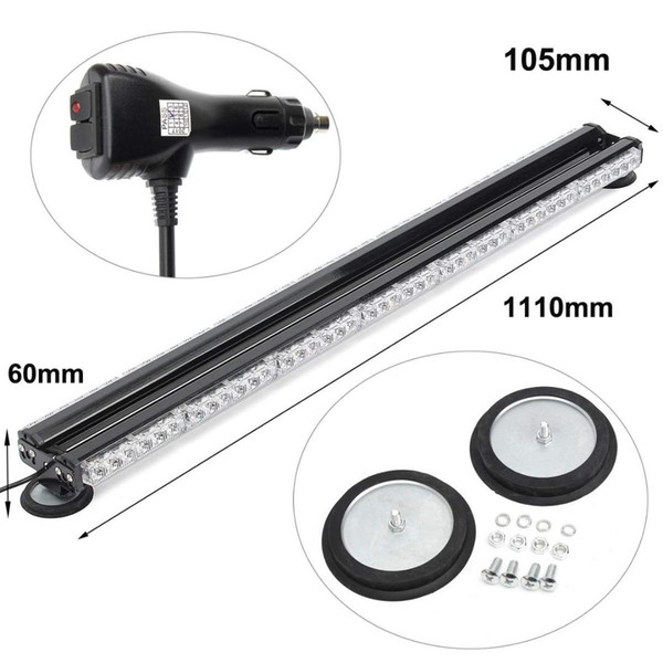 84Led Vehicle Flash Light Double Side Bar Beacon Emergency Light Amber White Color 12V 24V Professional Flash Lighting